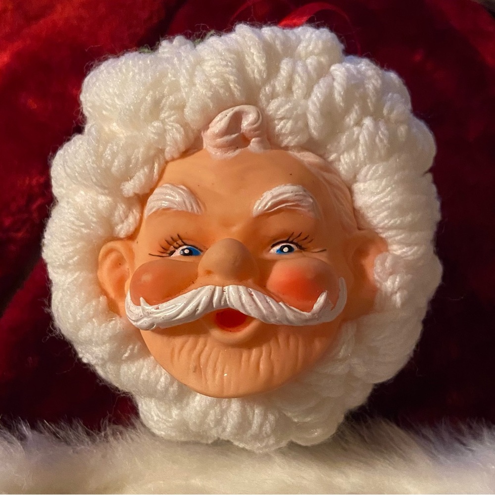 Handmade crocheted Santa ornament